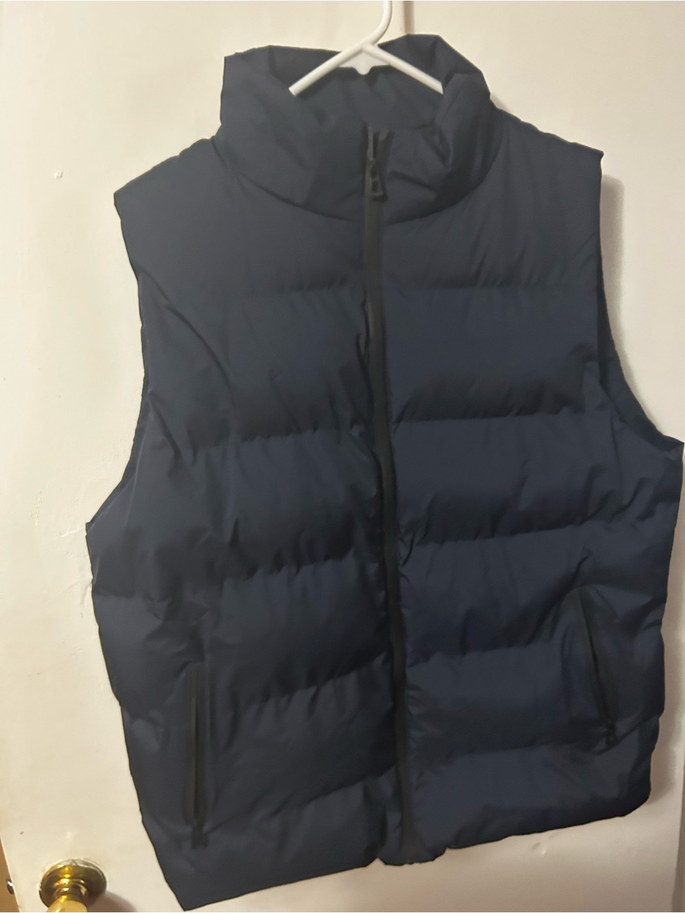Men's Navy Quilted Puffer Vest - Sleeveless Insulated Jacket